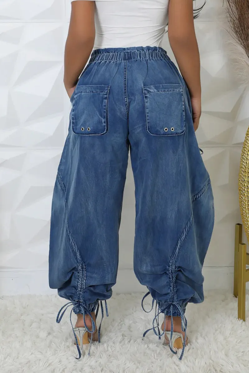 PR3070 Denim Cargo Jeans Pant