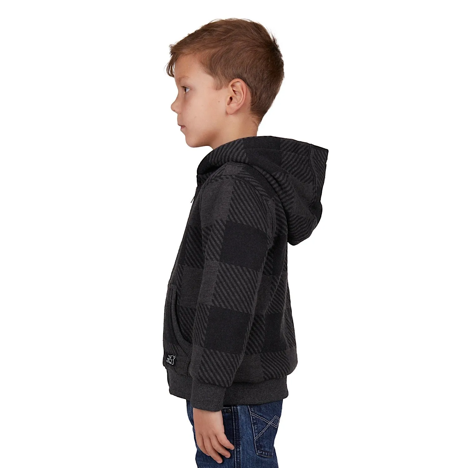 Pure Western Boys Tonkins Zip Through Hoodie Charcoal Marle