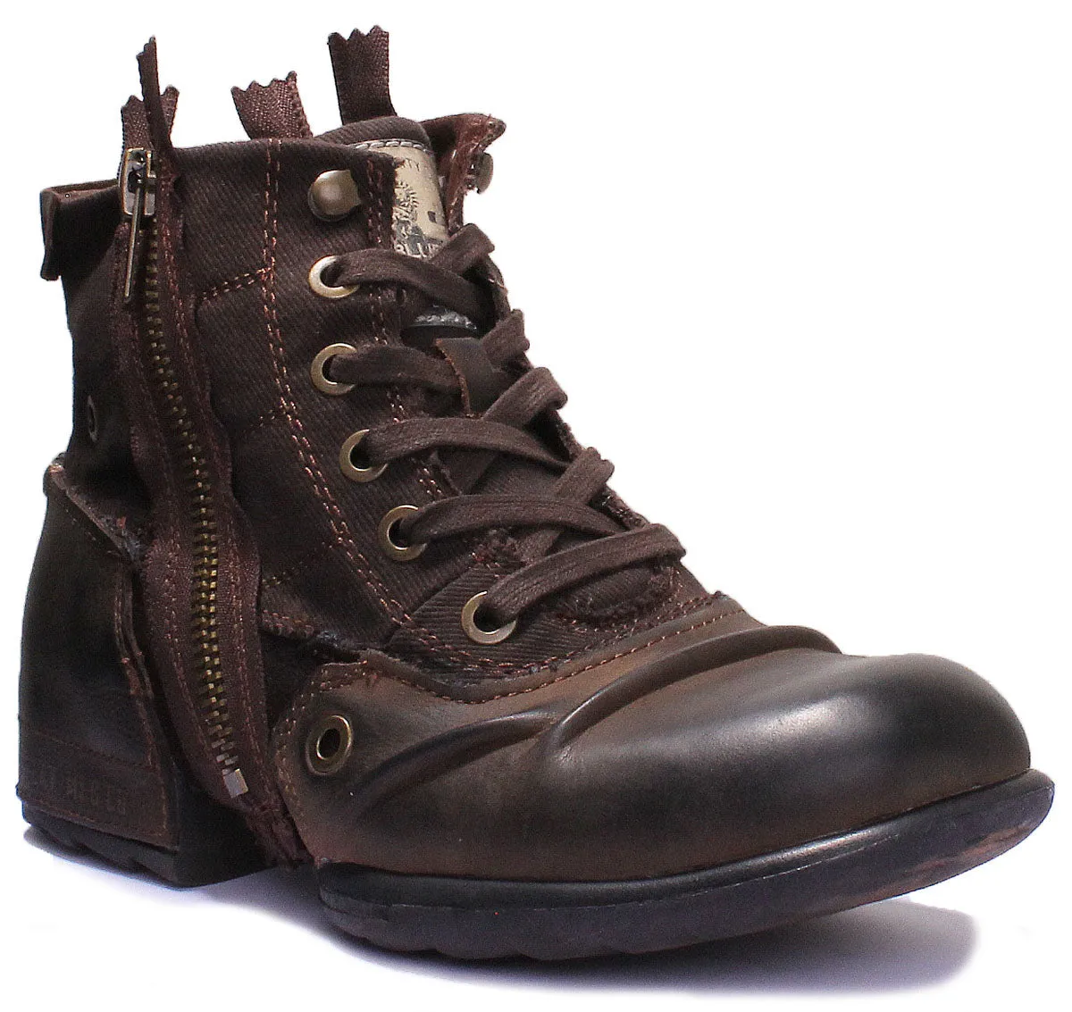 Replay Clutch Mens Biker Boot In Dark Brown