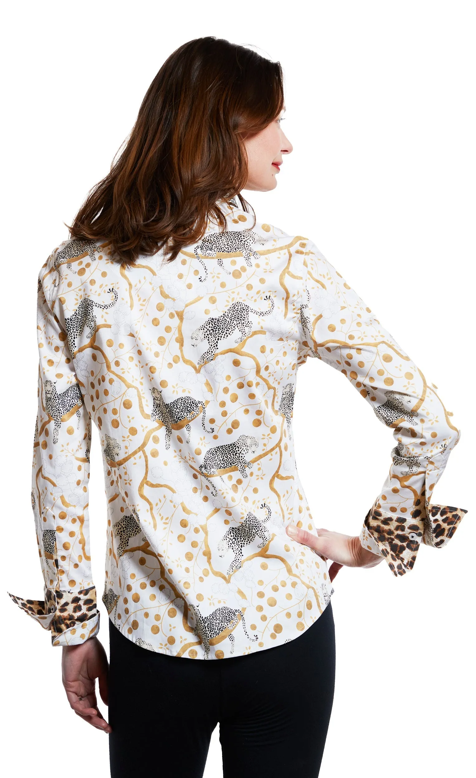 Rome Long Sleeve Shirt - Sleepy Cheetahs In The Trees On A White Ground