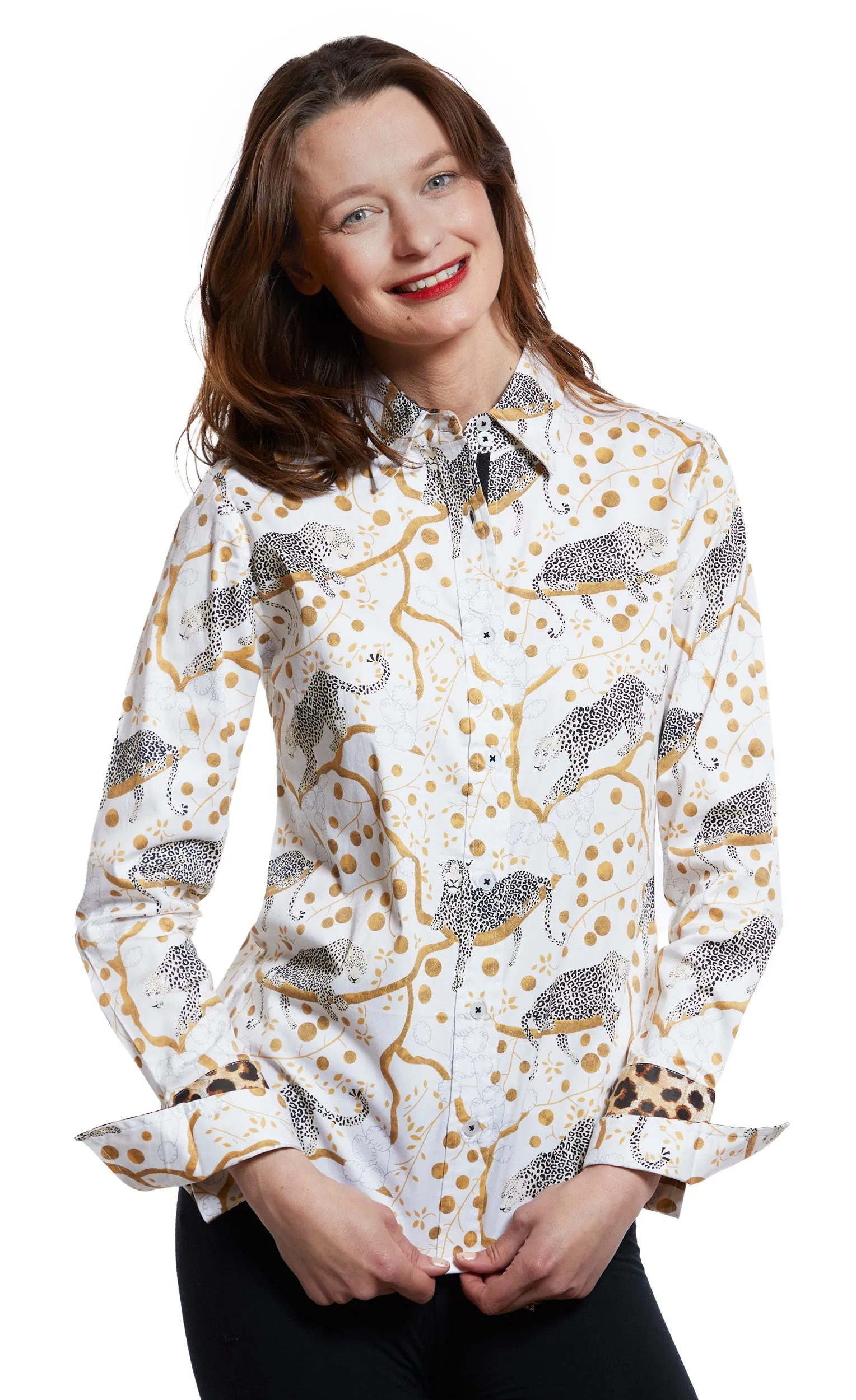 Rome Long Sleeve Shirt - Sleepy Cheetahs In The Trees On A White Ground