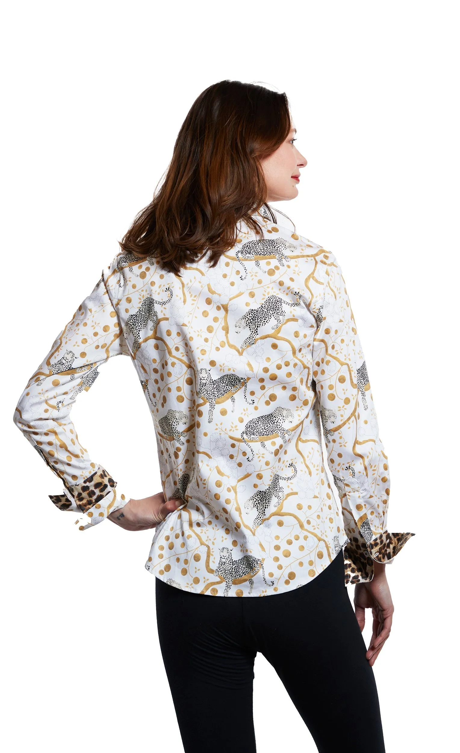 Rome Long Sleeve Shirt - Sleepy Cheetahs In The Trees On A White Ground