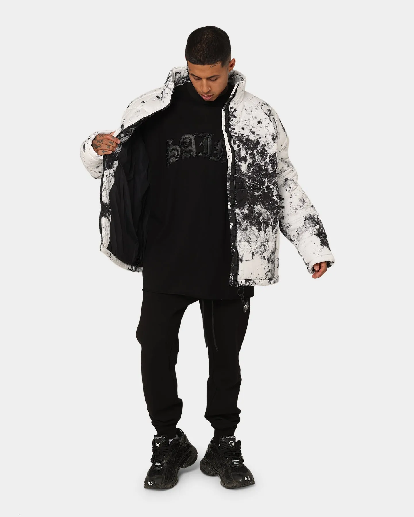 Saint Morta Acid Puffer Jacket White/Grey/Black