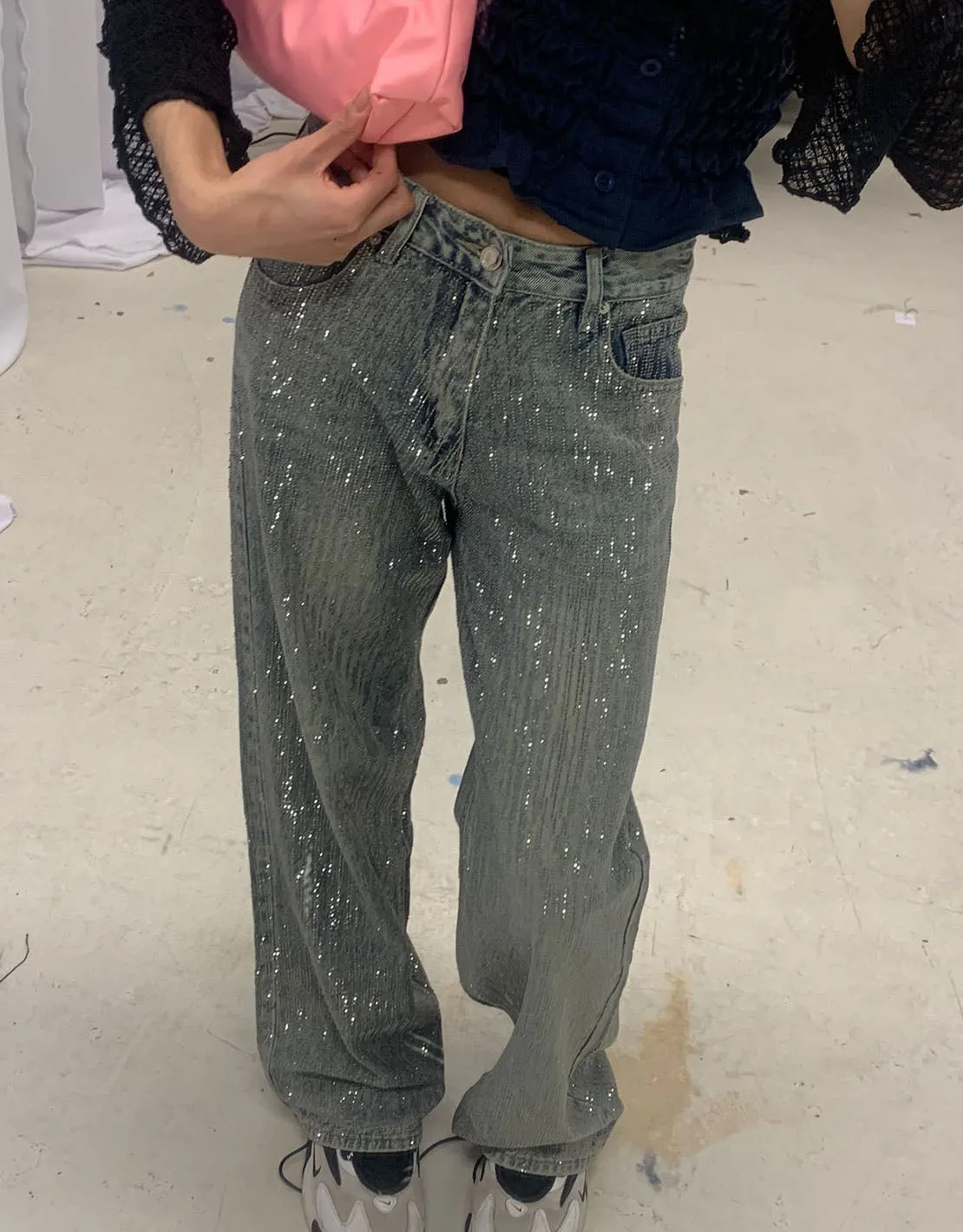 Sparkly denim jeans