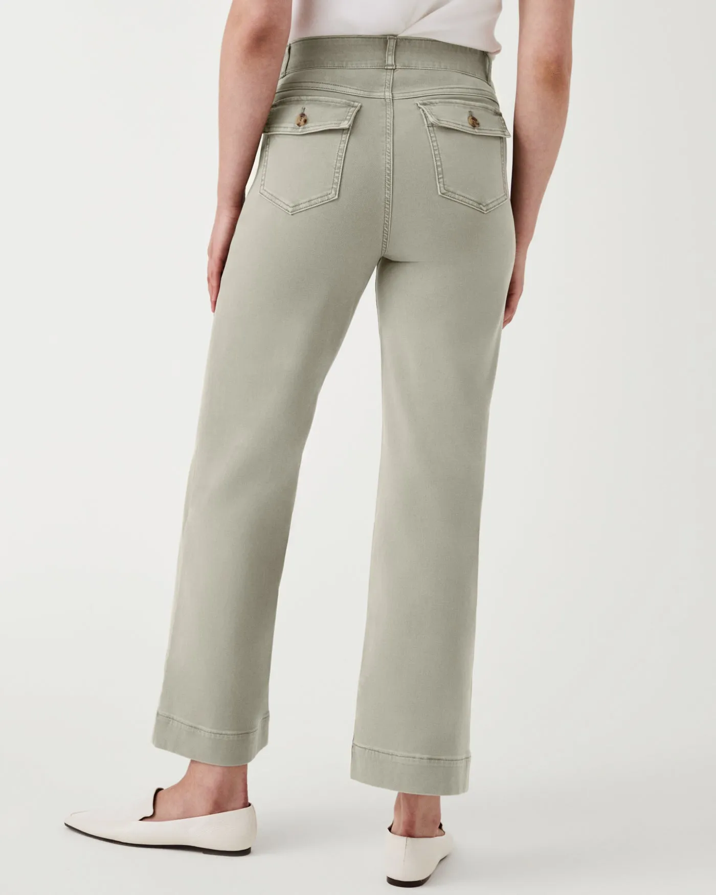 Stretch Twill Cropped Wide Leg, olive oil