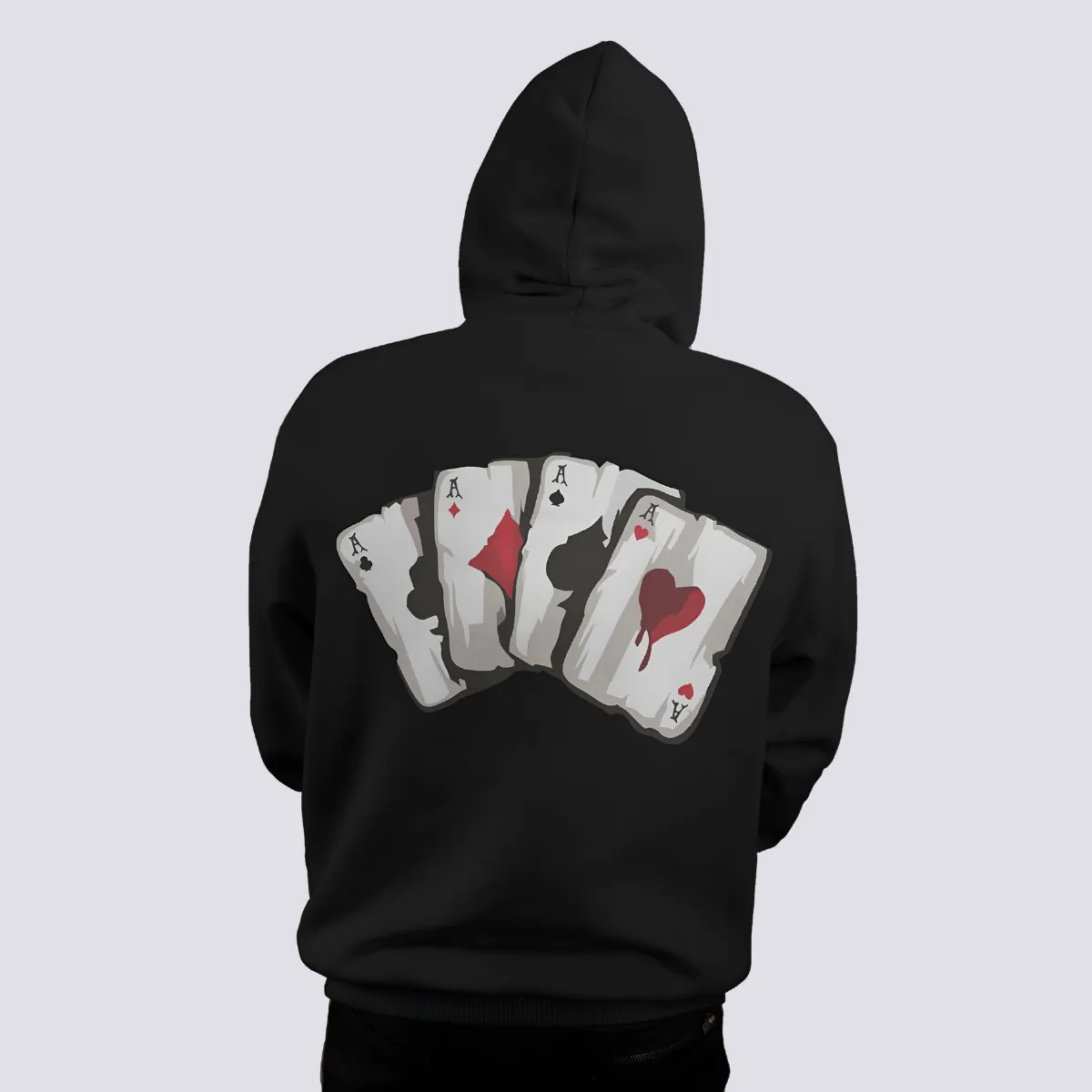 Teen Patti Relaxed Fit Black Hoodie For Men By DemonWear