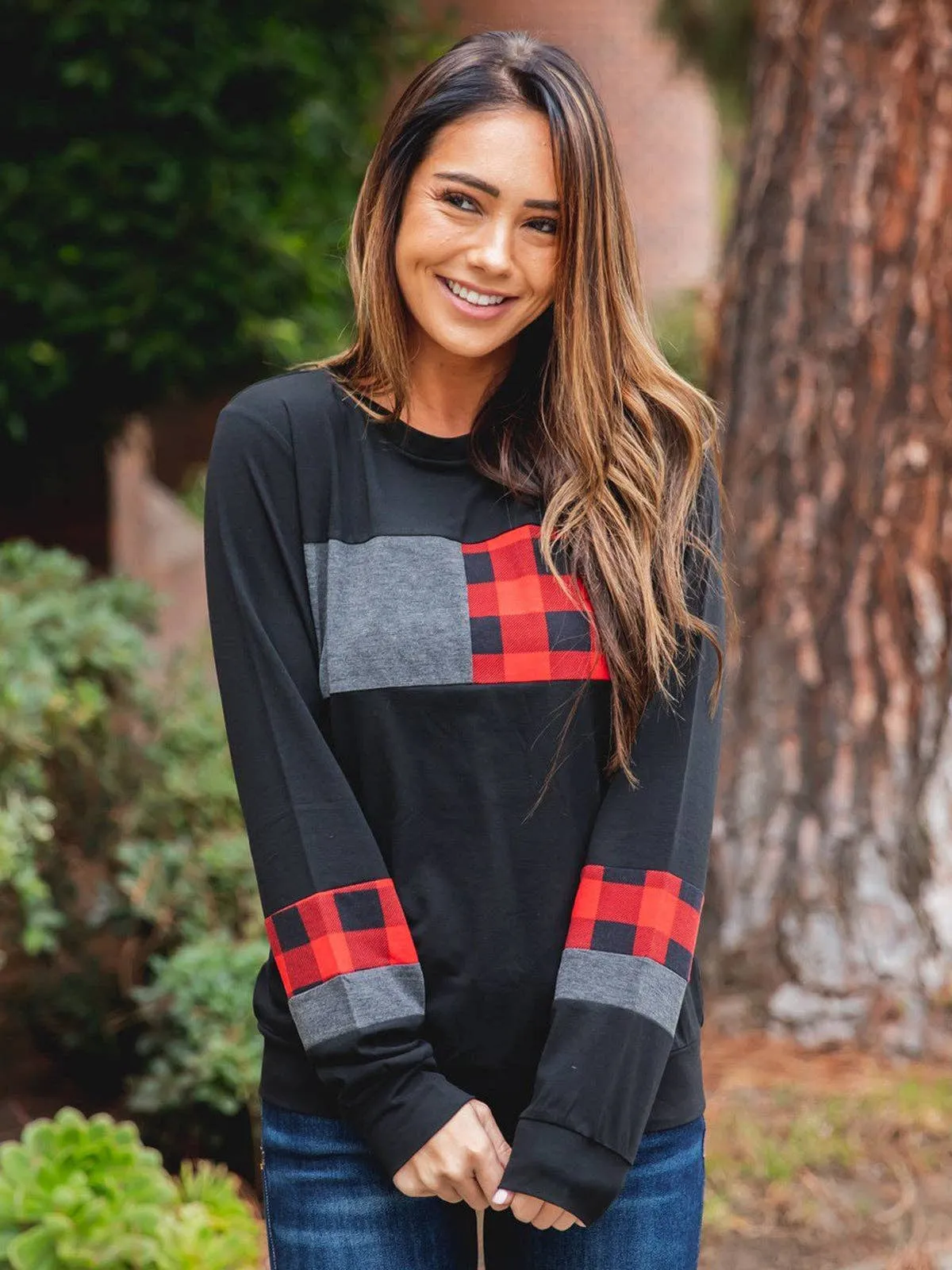 The Bonnie Colorblock Plaid Top