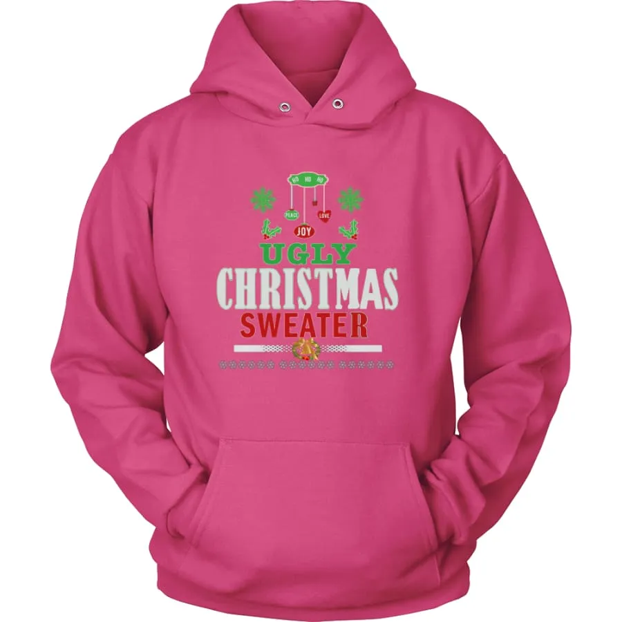 Ugly Christmas Sweater - Love, Joy, Peace Unisex Hoodie T-Shirt (12 colors)