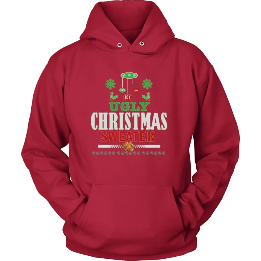 Ugly Christmas Sweater - Love, Joy, Peace Unisex Hoodie T-Shirt (12 colors)