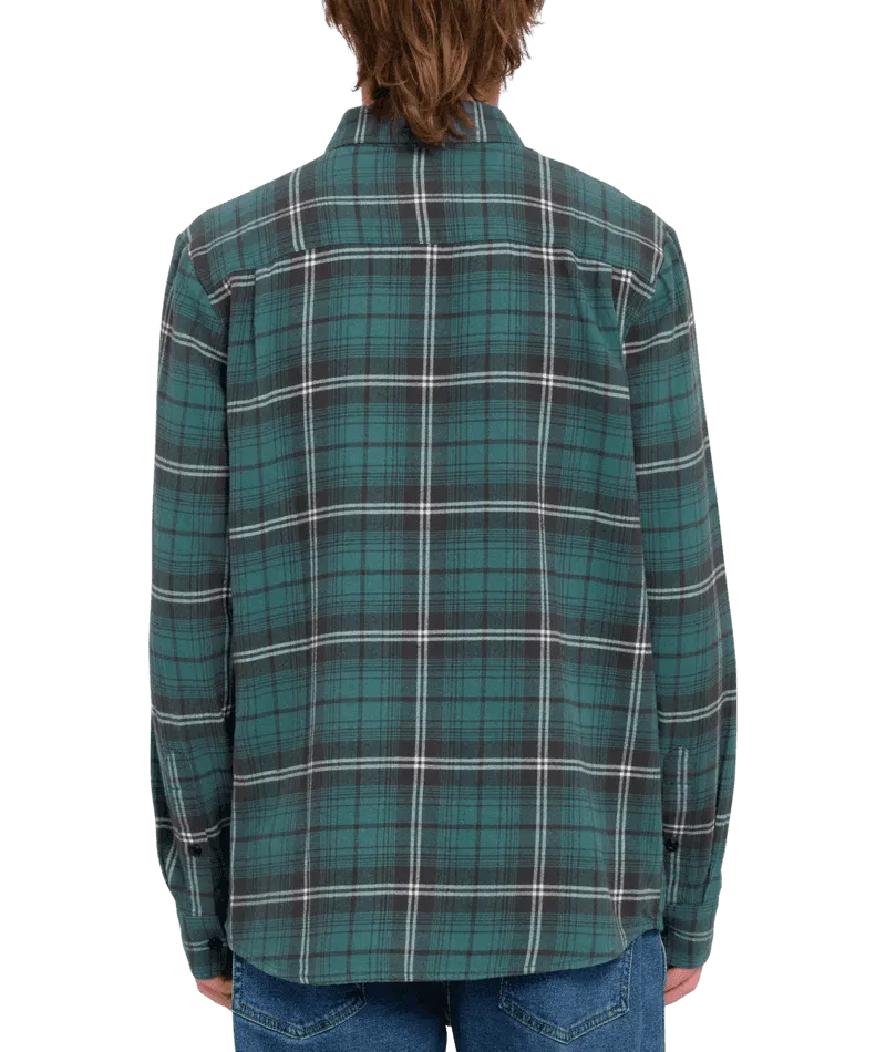 Volcom Caden Plaid Shirt Sea Green