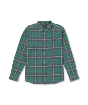 Volcom Caden Plaid Shirt Sea Green