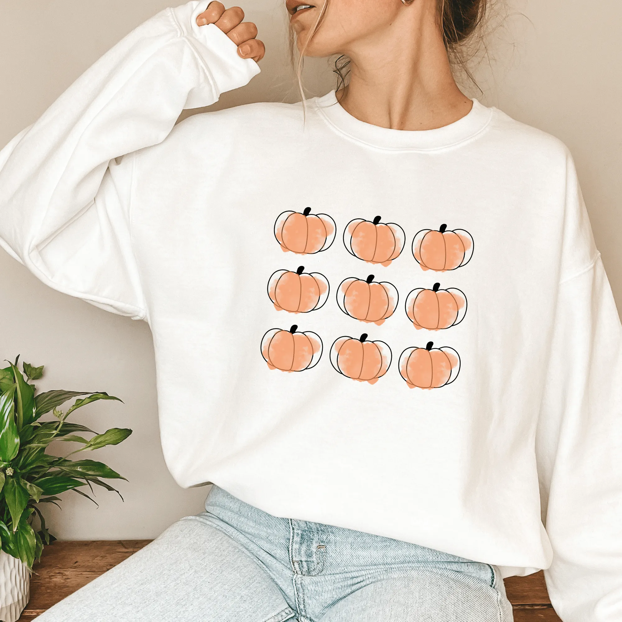 Watercolor Pumpkins Fall Sweatshirt