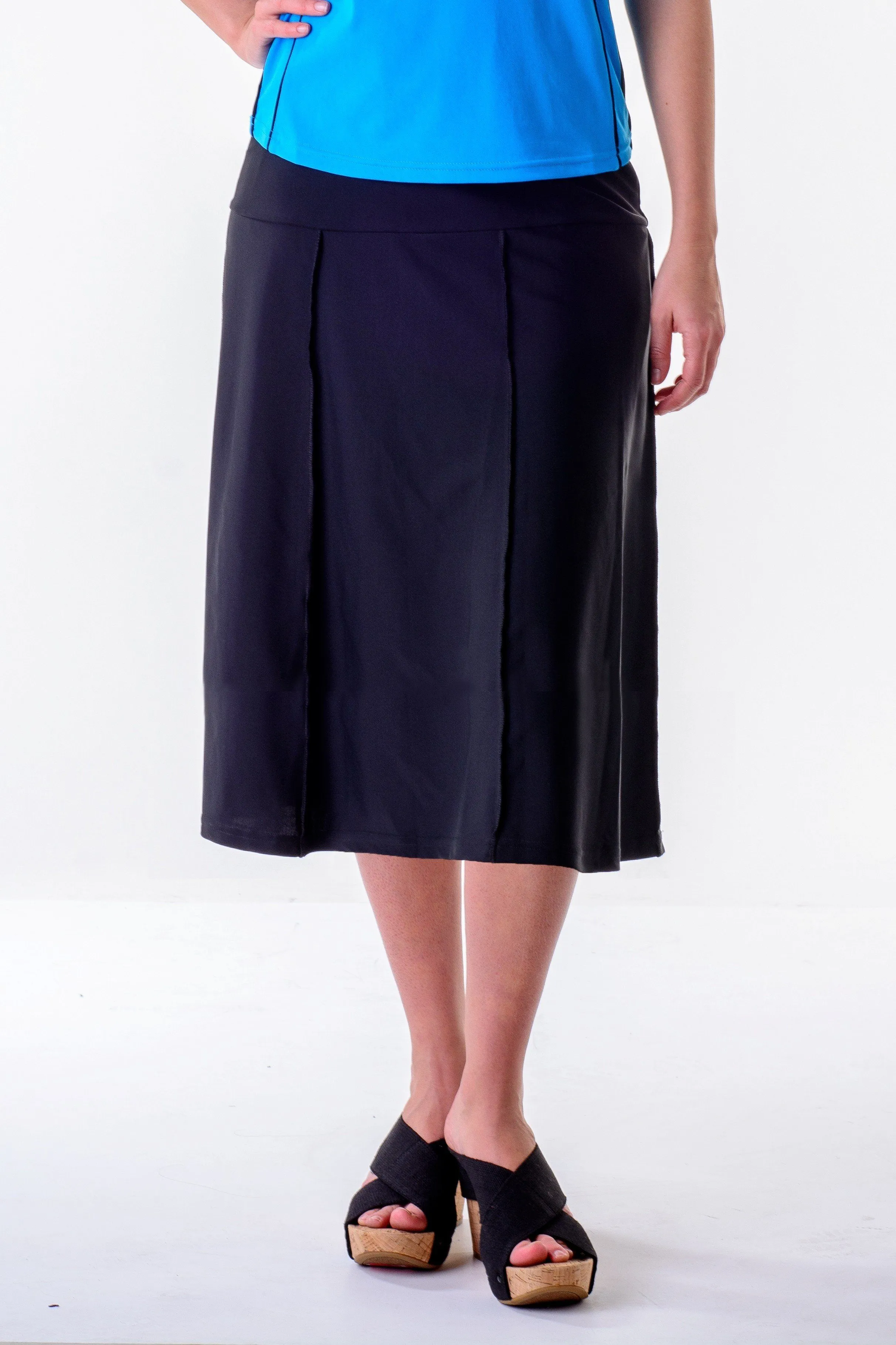 Waters Edge Hip Hiding Drop Waist Long Swim Skirt  (27" long) No Pants-SALE