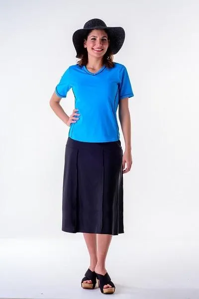 Waters Edge Hip Hiding Drop Waist Long Swim Skirt  (27" long) No Pants-SALE