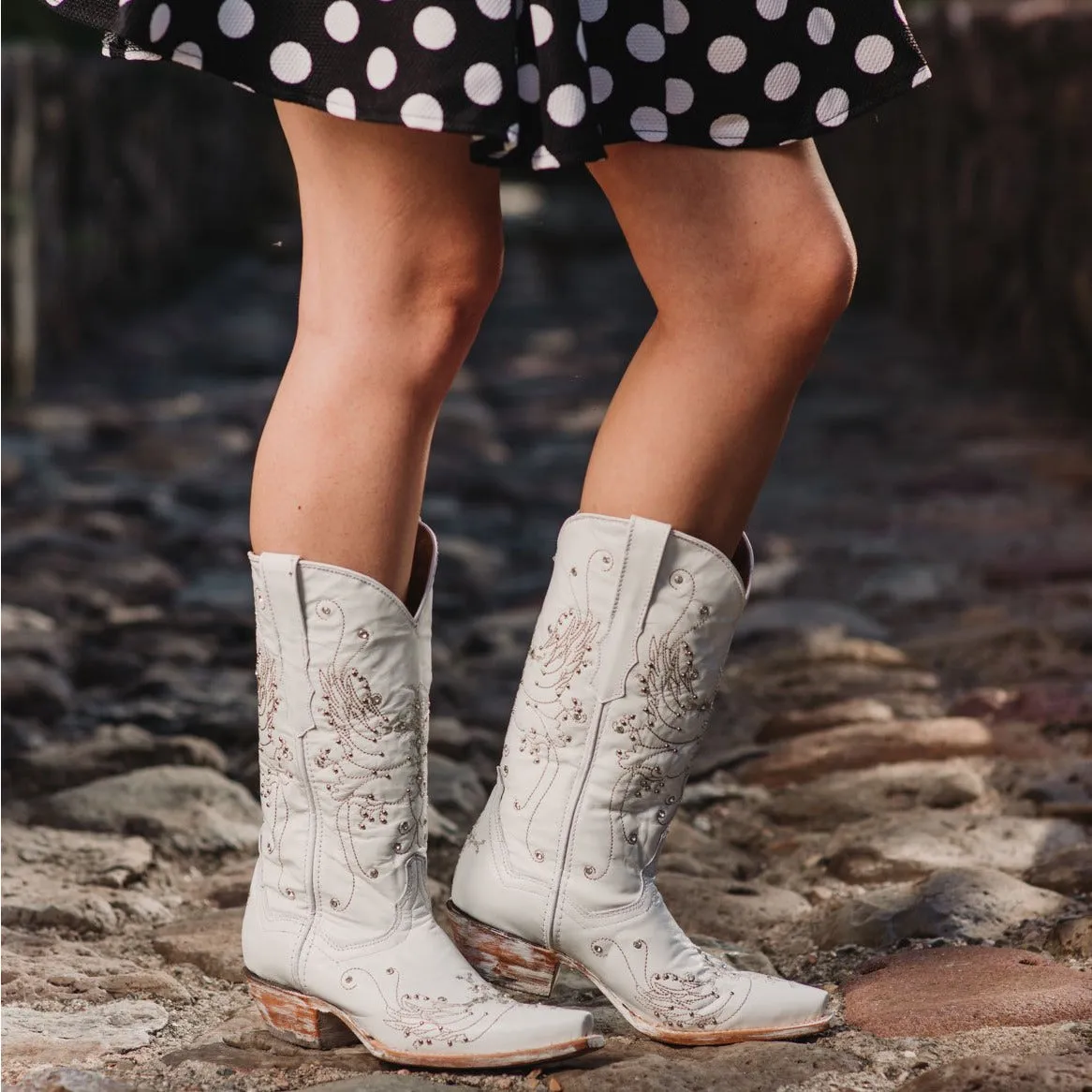 White Rhinestone Cowgirl Boots (Wedding Cowgirl Boots)