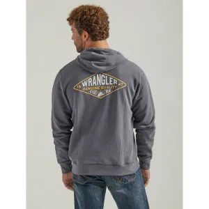 Wrangler Men's Charcoal Heather Graphic Logo Full Zip Hoodie